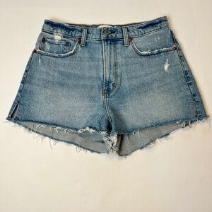 Abercrombie & Fitch Light Blue Distressed Denim Jean Shorts